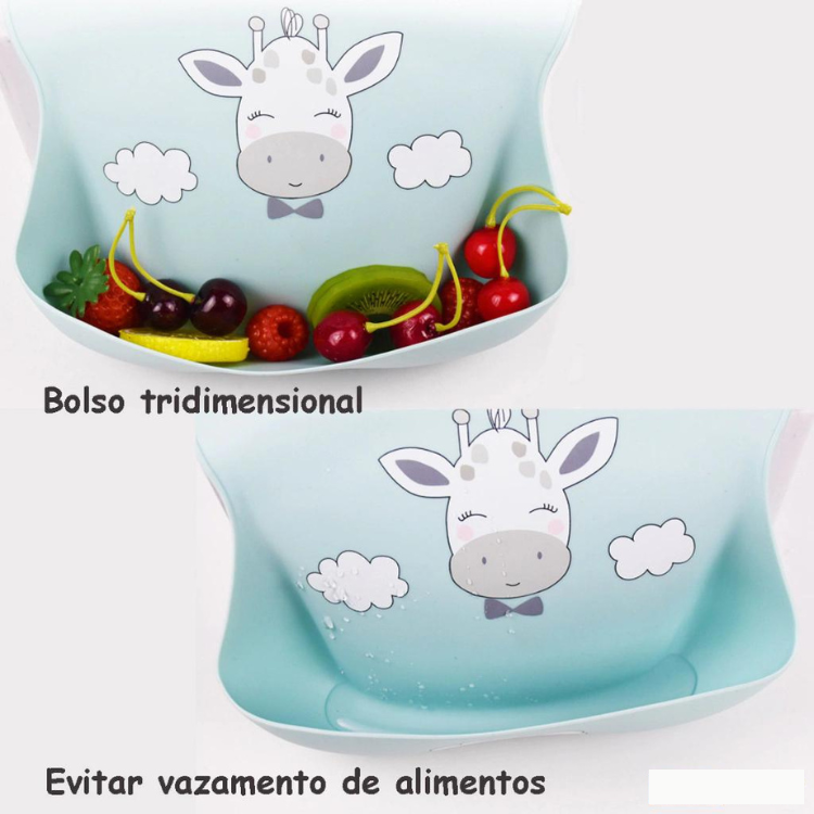 Babador Infantil Com Pega Migalhas Impermeável