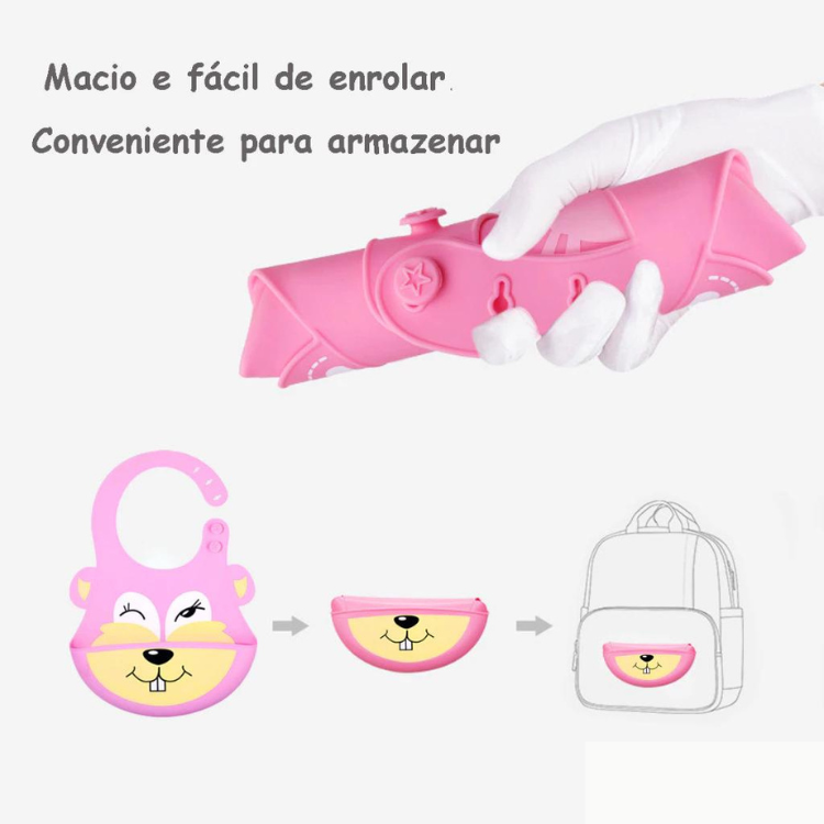 Babador Infantil Com Pega Migalhas Impermeável