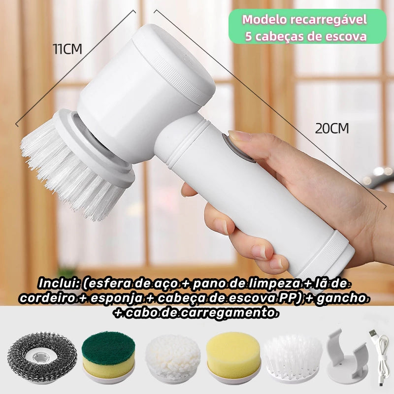 Escova Elétrica de Limpeza 5 em 1